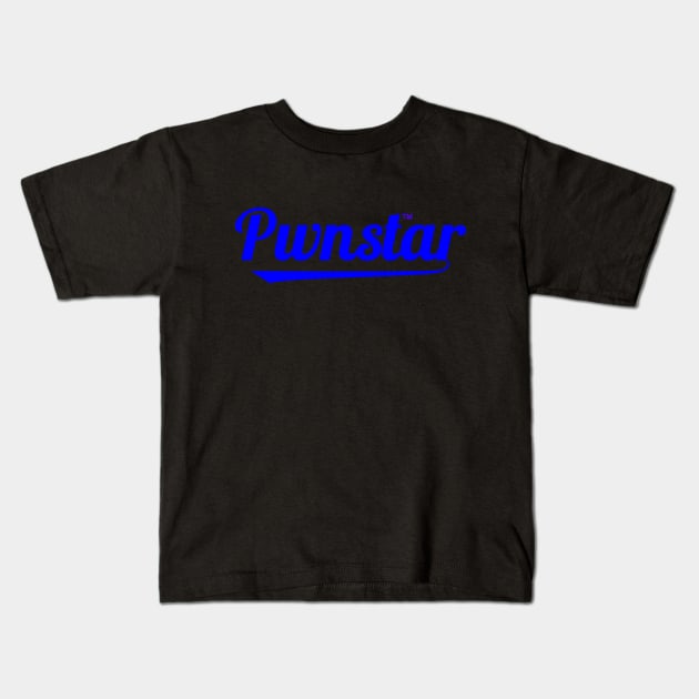 Pwnstar™ Royal Blue Baseball Swash 1 Kids T-Shirt by pwnstar